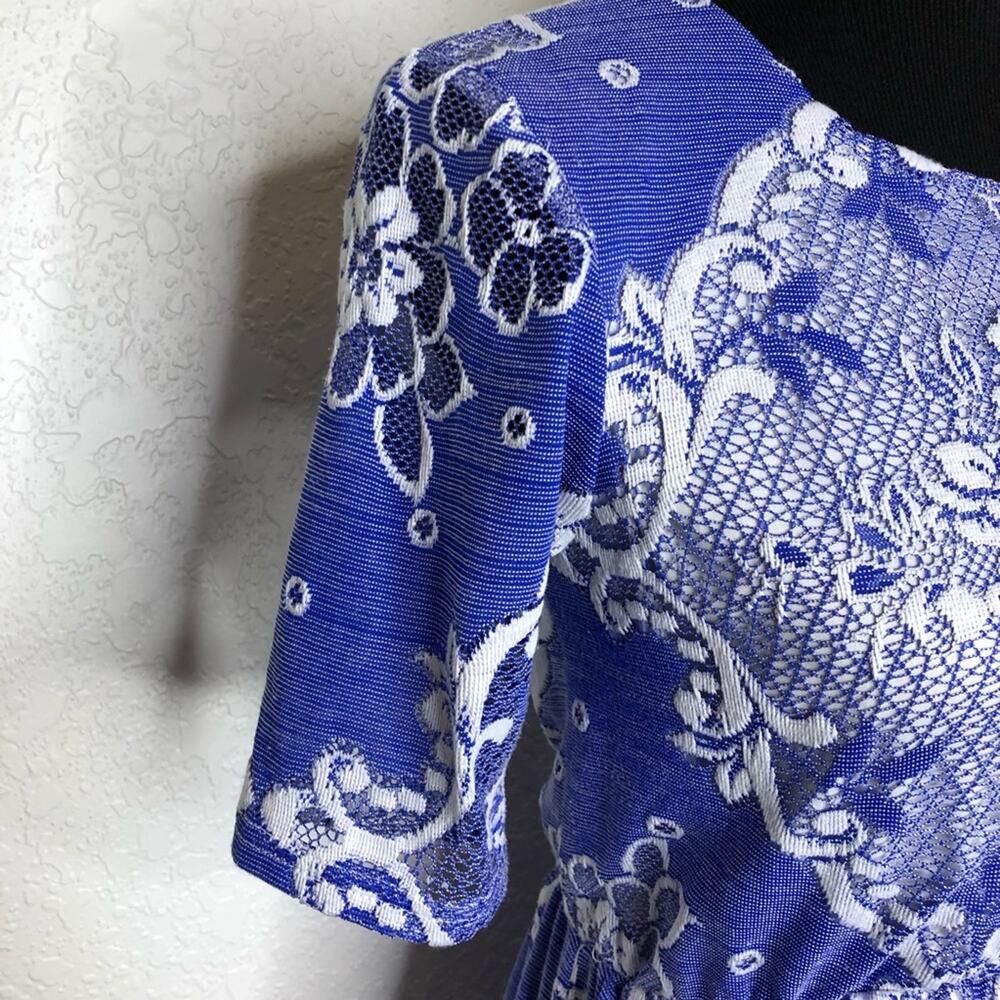ASOS Maternity blue white floral crochet overlay dress size 4 - Picture 8 of 12